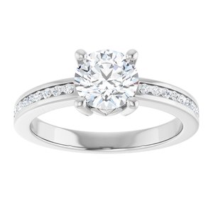 Sterling Silver 6.5 mm Round .04 CTW Lab-Grown Diamond Semi-Set Ring – image 5