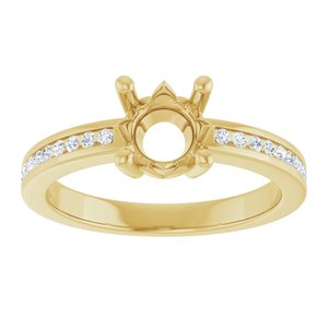14K Yellow Gold 6.5 mm Round .04 CTW Lab-Grown Diamond Semi-Set Ring – image 6