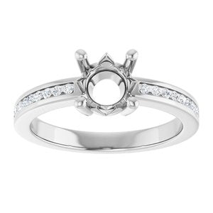 Sterling Silver 6.5 mm Round 1/5 CTW Natural Diamond Semi-Set Ring – image 6