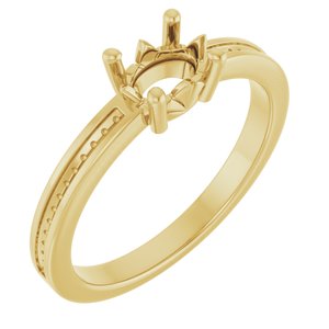 14K Yellow Gold 6.5x4.5 mm Oval Ring Mounting – image 2