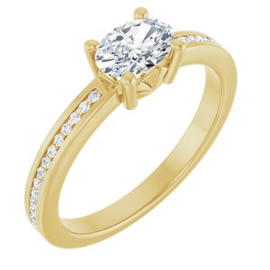 18K Yellow Gold 6.5x4.5 mm Oval Ring Mounting