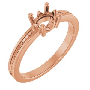 18K Rose Gold 6.5x4.5 mm Oval Ring Mounting – image 2