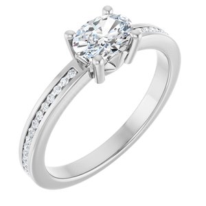Sterling Silver 6.5x4.5 mm Oval Ring Mounting