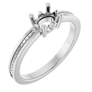 Sterling Silver 6.5x4.5 mm Oval Ring Mounting – image 2