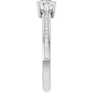 14K White Gold 6.5x4.5 mm Oval Ring Mounting – image 7