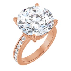 10K Rose Gold 14 mm Round Ring Mounting