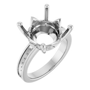 Sterling Silver 14 mm Round Ring Mounting – image 2