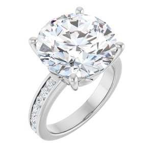 14K White Gold 14 mm Round Ring Mounting