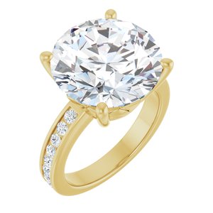 18K Yellow Gold 14 mm Round Ring Mounting