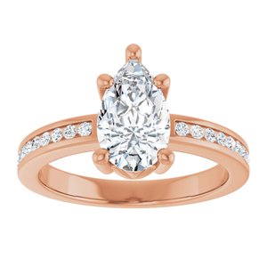 14K Rose Gold 10x6 mm Pear Ring Mounting – image 5