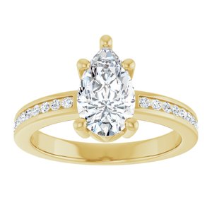 18K Yellow Gold 10x6 mm Pear Ring Mounting – image 5