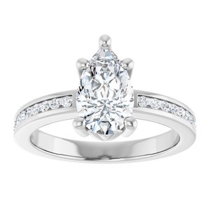 10K White Gold 10x6 mm Pear Ring Mounting – image 5