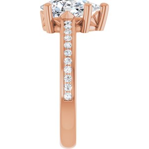 10K Rose Gold 10x6 mm Pear Ring Mounting – image 7
