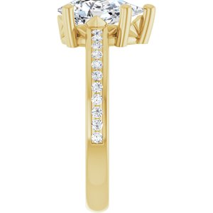 10K Yellow Gold 10x6 mm Pear Ring Mounting – image 7