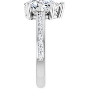 10K White Gold 10x6 mm Pear Ring Mounting – image 7