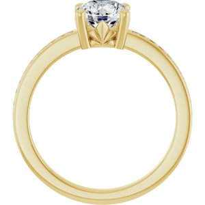 14K Yellow Gold 6.5 mm Round 1/5 CTW Natural Diamond Semi-Set Ring – image 3