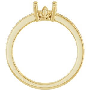 14K Yellow Gold 6.5 mm Round 1/5 CTW Natural Diamond Semi-Set Ring – image 4