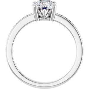 Sterling Silver 6.5 mm Round 1/5 CTW Natural Diamond Semi-Set Ring – image 3