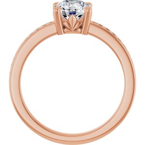 14K Rose Gold 6.5 mm Round .04 CTW Lab-Grown Diamond Semi-Set Ring – image 3