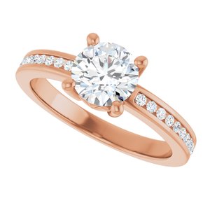 14K Rose Gold 6.5 mm Round .04 CTW Lab-Grown Diamond Semi-Set Ring – image 8