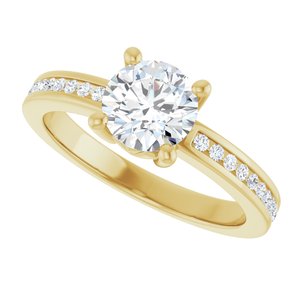 14K Yellow Gold 6.5 mm Round 1/5 CTW Natural Diamond Semi-Set Ring – image 8