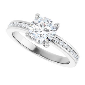 Sterling Silver 6.5 mm Round 1/5 CTW Natural Diamond Semi-Set Ring – image 8