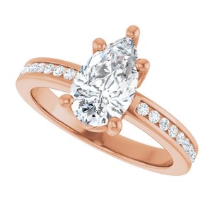 10K Rose Gold 10x6 mm Pear Ring Mounting – image 8