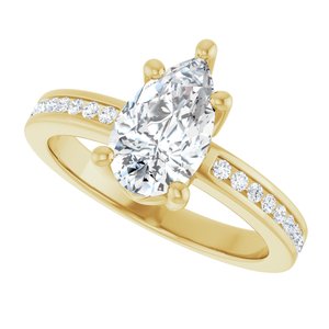 14K Yellow Gold 10x6 mm Pear Ring Mounting – image 8