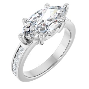 Sterling Silver 14x7 mm Marquise Ring Mounting