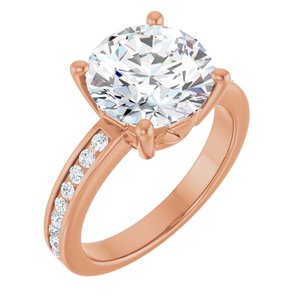 18K Rose Gold 10 mm Round Ring Mounting