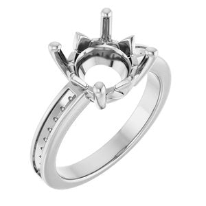10K White Gold 10 mm Round Ring Mounting – image 2