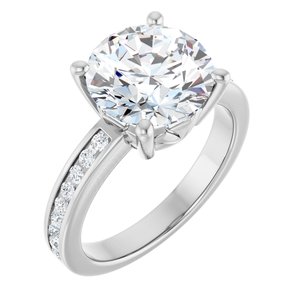 10K White Gold 10 mm Round Ring Mounting