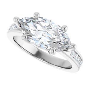 Sterling Silver 14x7 mm Marquise Ring Mounting – image 8