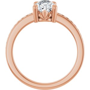 10K Rose Gold 10x6 mm Pear Ring Mounting – image 3