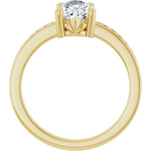 18K Yellow Gold 10x6 mm Pear Ring Mounting – image 3
