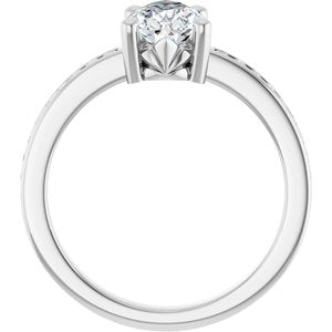 14K X1 White Gold 10x6 mm Pear Ring Mounting – image 3