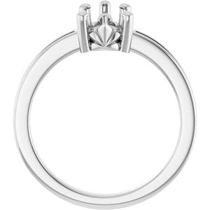 14K X1 White Gold 10x6 mm Pear Ring Mounting – image 4