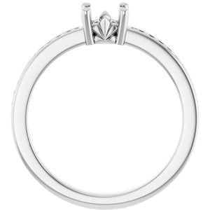 Sterling Silver 5.2 mm Round .04 CTW Lab-Grown Diamond Semi-Set Ring – image 4