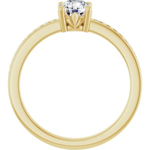 14K Yellow Gold 5.2 mm Round 1/10 CTW Natural Diamond Semi-Set Ring – image 3