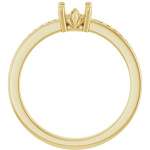 14K Yellow Gold 5.2 mm Round .04 CTW Lab-Grown Diamond Semi-Set Ring – image 4