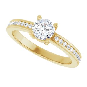 14K Yellow Gold 5.2 mm Round 1/10 CTW Natural Diamond Semi-Set Ring – image 8
