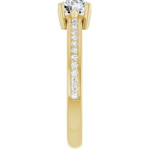 14K Yellow Gold 5.2 mm Round 1/10 CTW Natural Diamond Semi-Set Ring – image 7