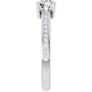 Platinum 5.2 mm Round .04 CTW Lab-Grown Diamond Semi-Set Ring – image 7