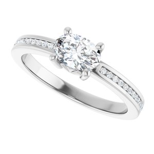 14K X1 White Gold 6.5x4.5 mm Oval Ring Mounting – image 8