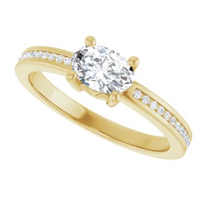 18K Yellow Gold 6.5x4.5 mm Oval Ring Mounting – image 8