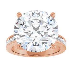 10K Rose Gold 14 mm Round Ring Mounting – image 5
