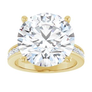 14K Yellow Gold 14 mm Round Ring Mounting – image 5
