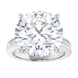 14K White Gold 14 mm Round Ring Mounting – image 5