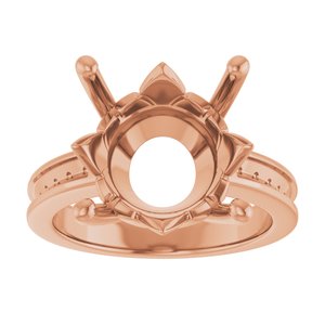 18K Rose Gold 14 mm Round Ring Mounting – image 6