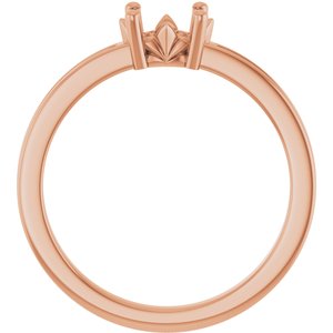18K Rose Gold 6.5x4.5 mm Oval Ring Mounting – image 4